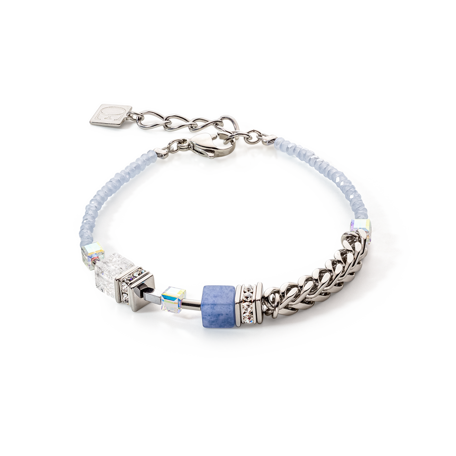 GeoCUBE® Precious Fusion Chunky Chain bracelet light blue