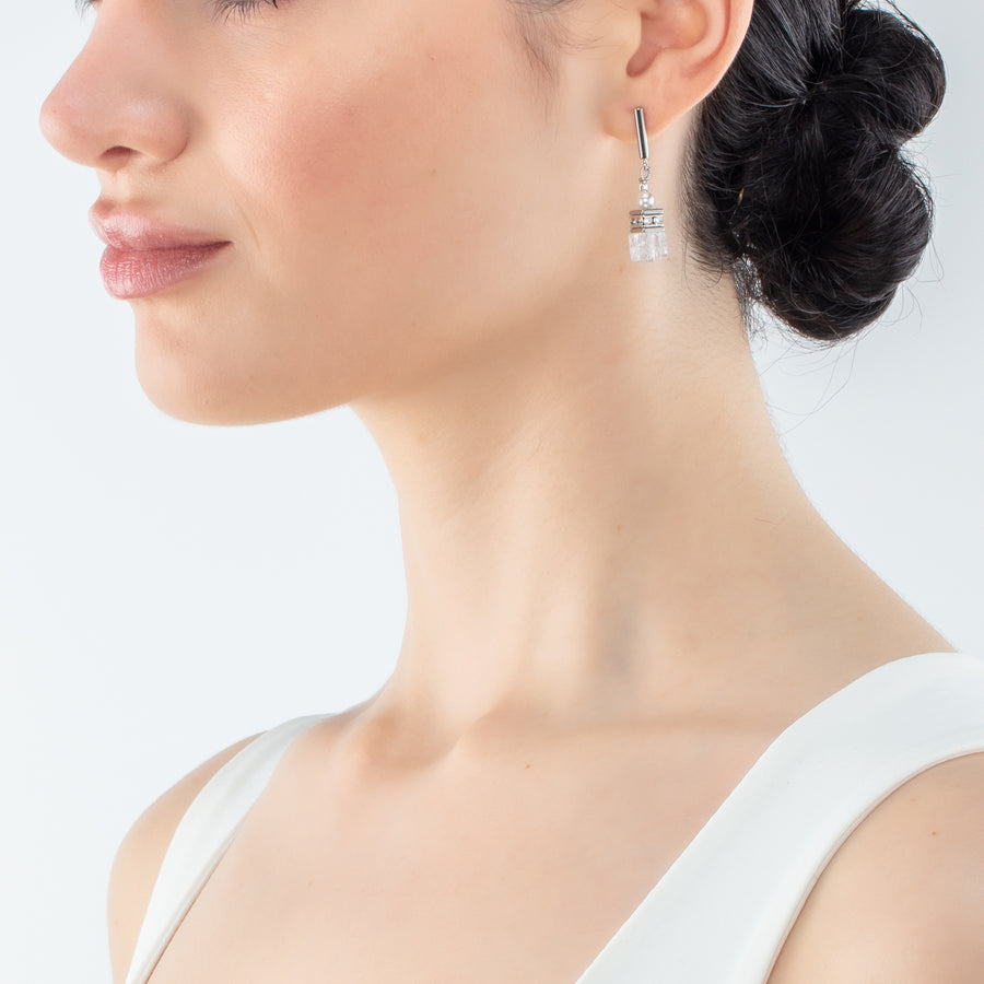 GeoCUBE® Precious Fusion Pearls earrings white