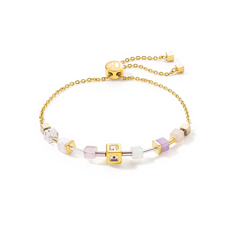 GeoCUBE® Precious & Slider Closure bracelet gold multicolour pastel