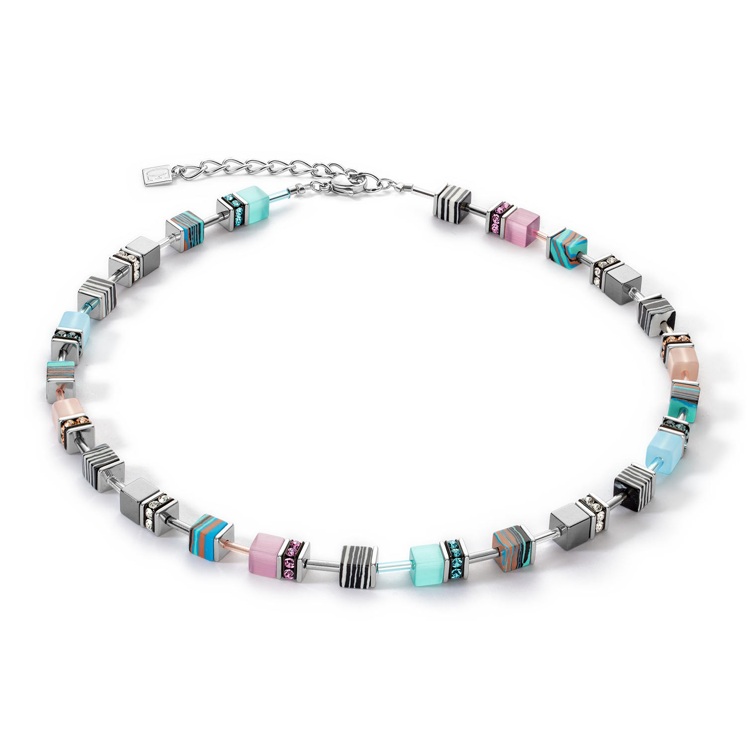 GeoCUBE® Candy necklace aqua pink