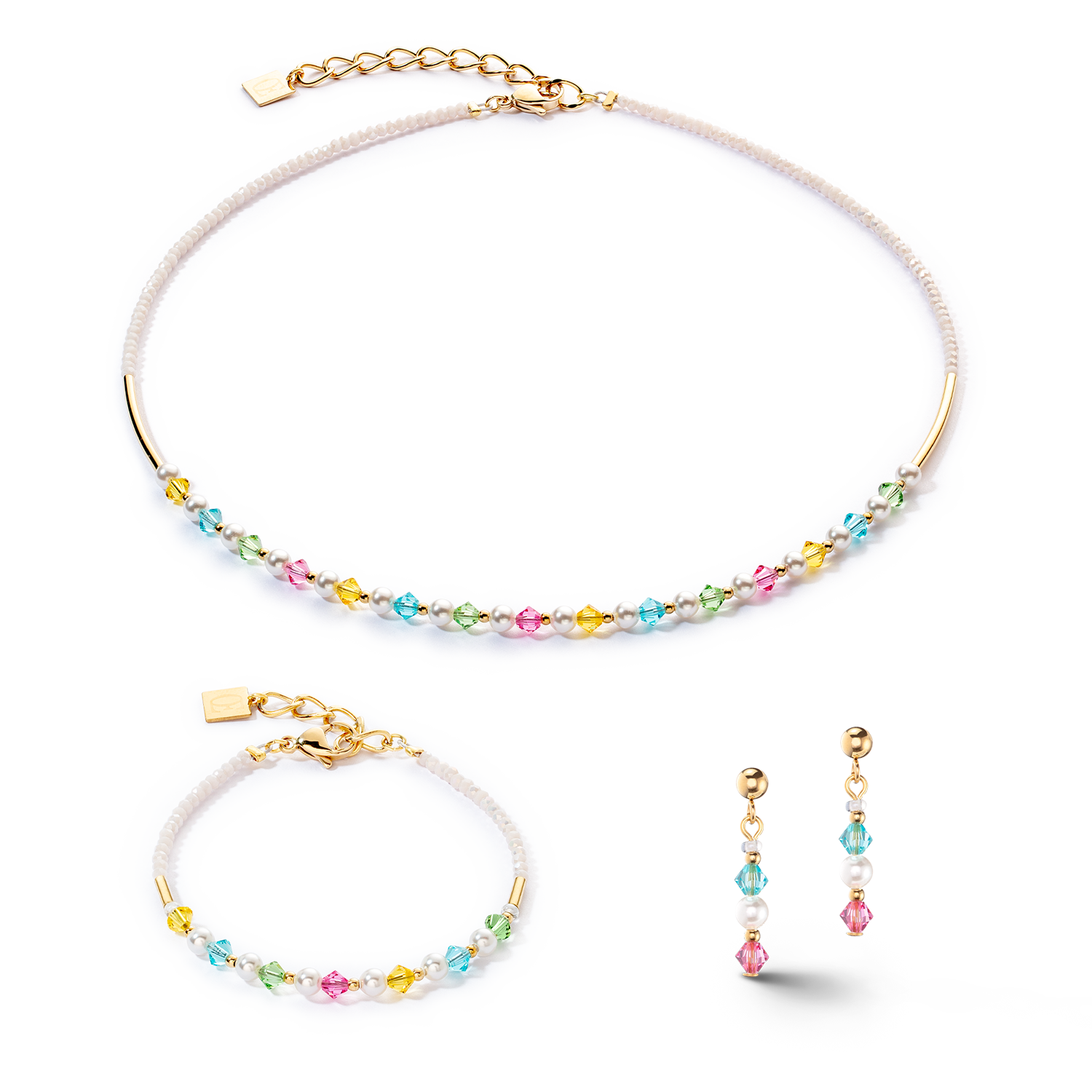 Princess Pearls bracelet gold multicolour