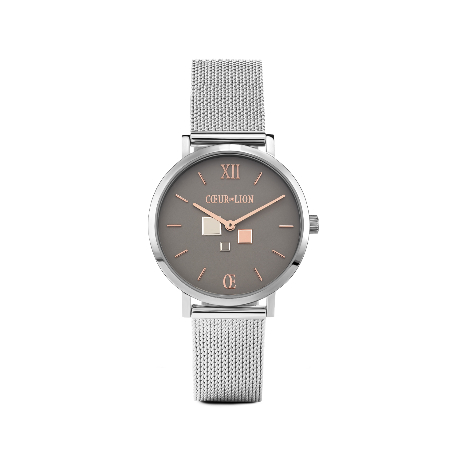 Watch Round Cool Grey Milanese Stainless Steel