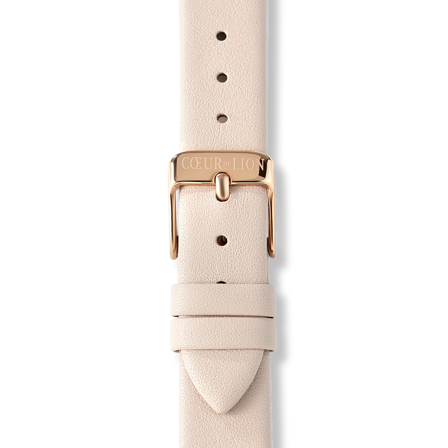 Watch Round Champagne Sunray Bracelet Leather Taupe