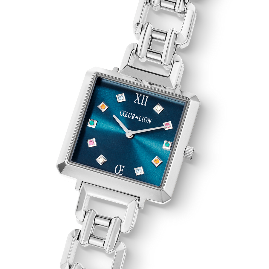 Watch Iconic Cube Statement Noble Petrol silver