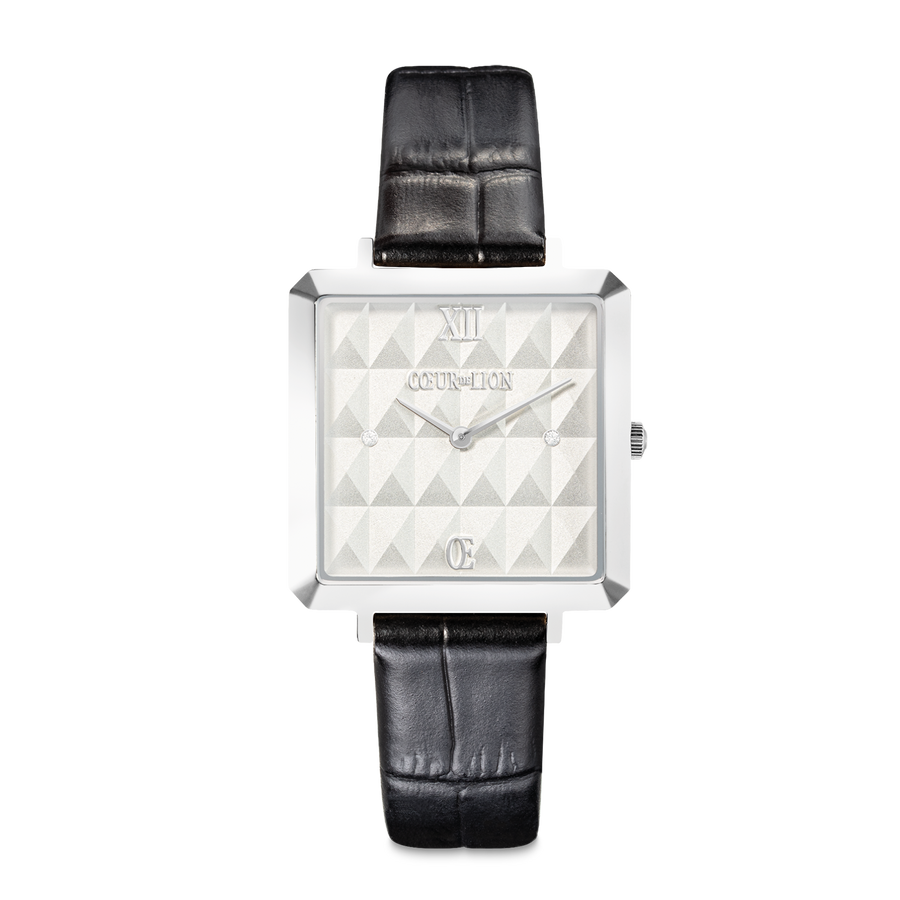 Gift Set Watch Iconic Cube Spikes Black & Bracelet Princess Shape Mix Black-White
