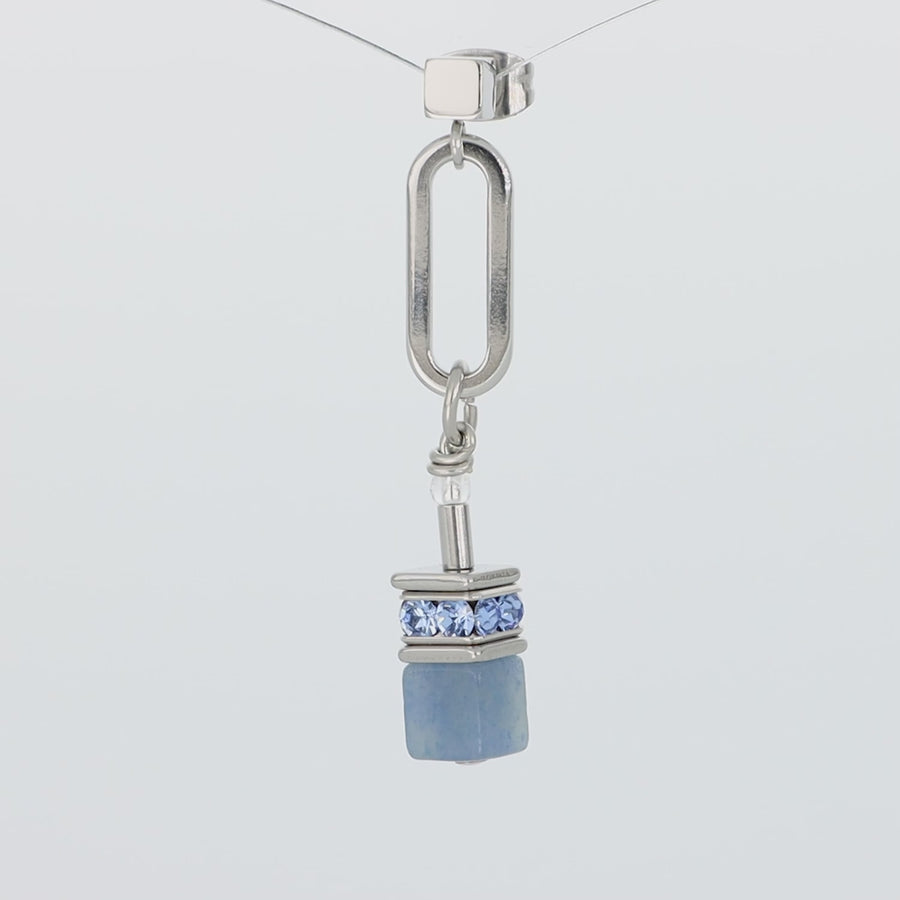 GeoCUBE® Fusion Chain earrings silver blue
